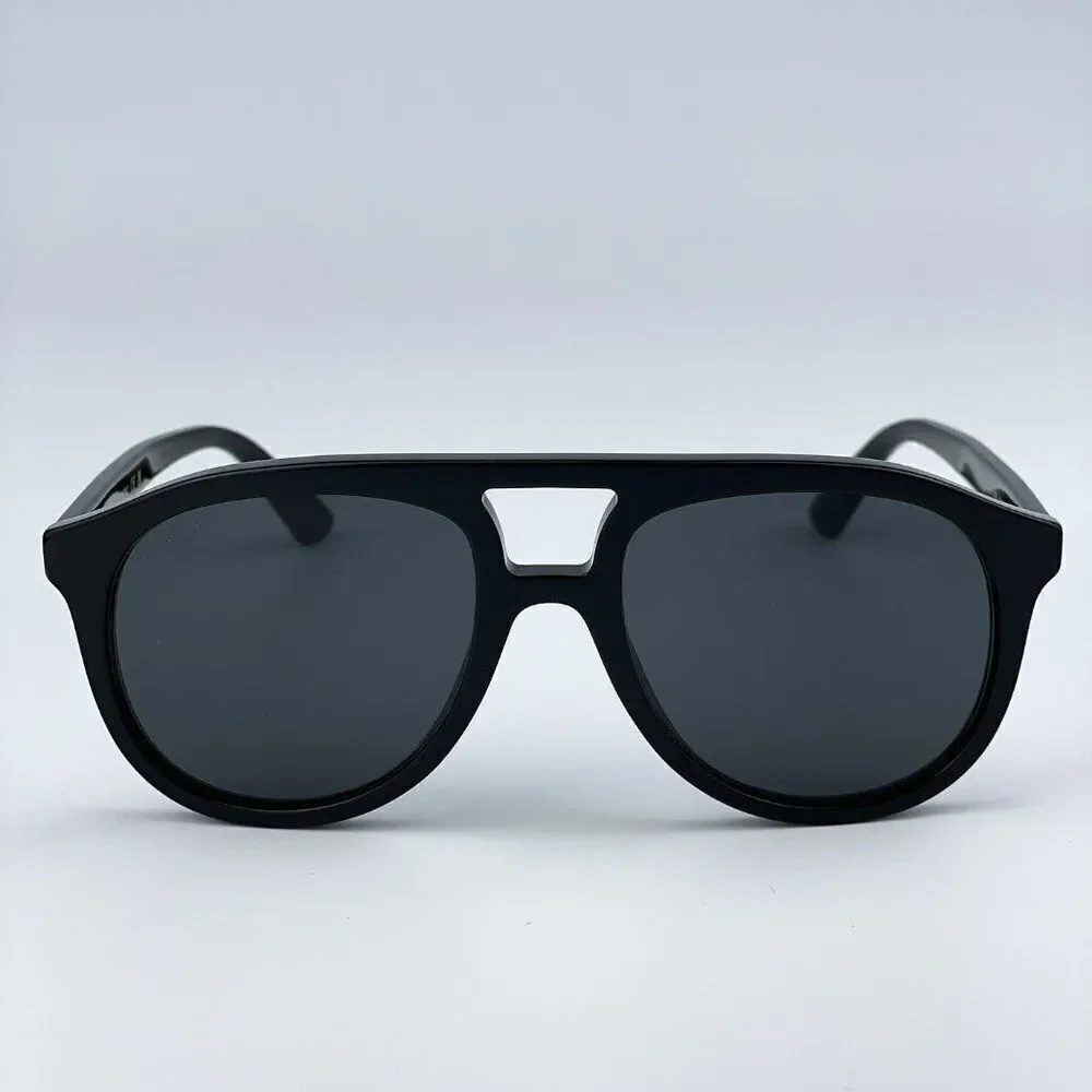 NEW Gucci GG1320S 004 Black Grey Pilot Unisex Sunglasses
